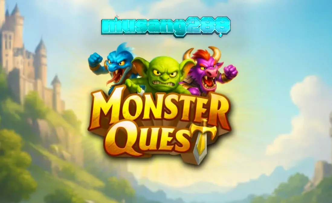 Pemandangan kastil abad pertengahan dalam slot Monster Quest